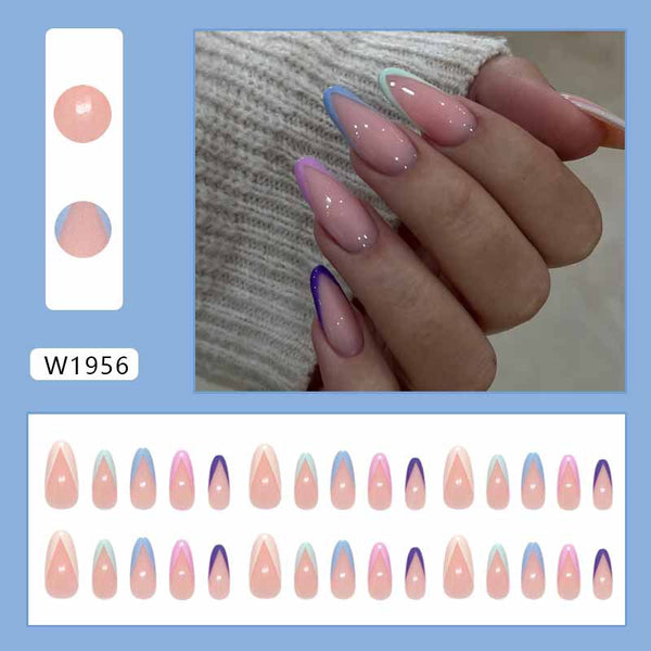 12 Sizes-24 Pcs Press On Nails W1956