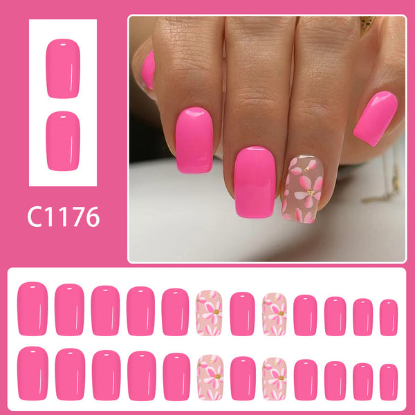 12 Sizes-24 Pcs Press On Nails C1176