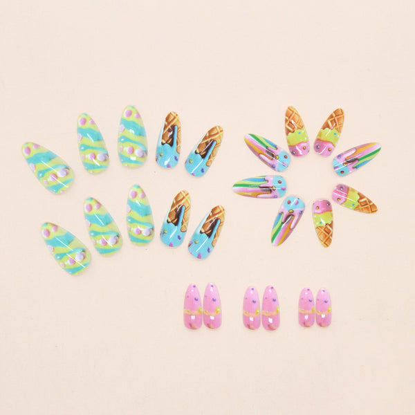 12 Sizes-24 Pcs Press On Nails W1926