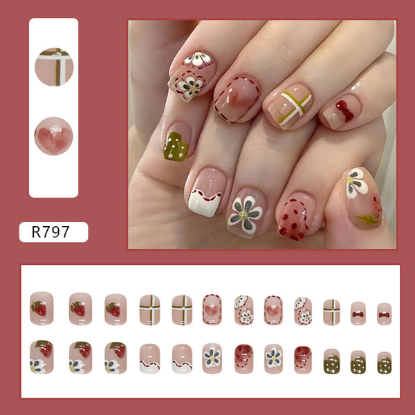 12 Sizes-24 Pcs Press On Nails R797