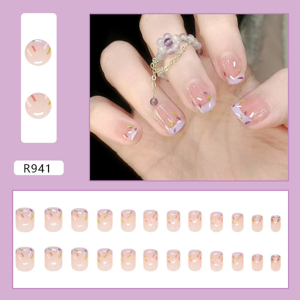 12 Sizes-24 Pcs Press On Nails R941
