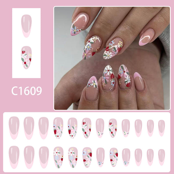 12 Sizes-24 Pcs Press On Nails C1609