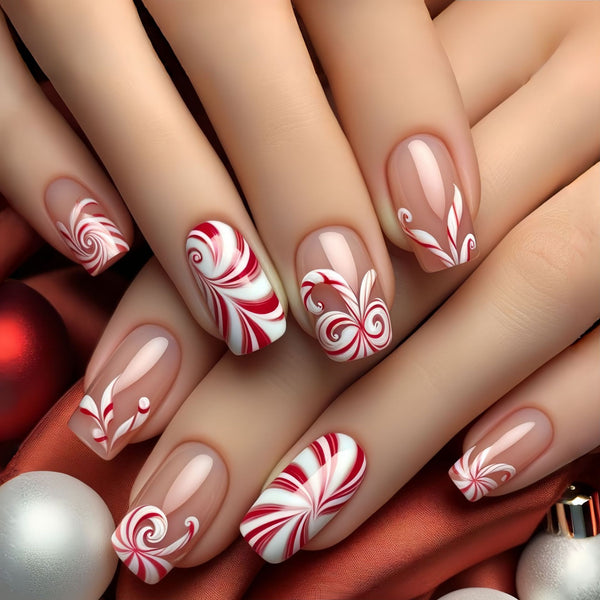 12 Sizes-24 Pcs Press On Nails Y1307