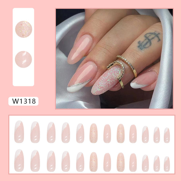 12 Sizes-24 Pcs Press On Nails W1318