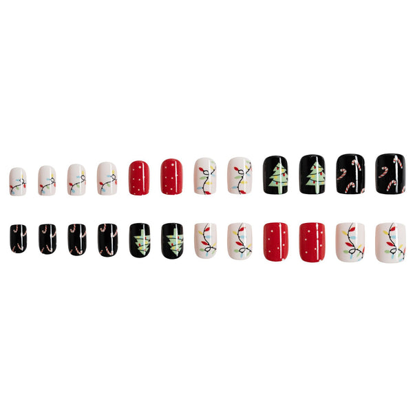 12 Sizes-24 Pcs Press On Nails C048