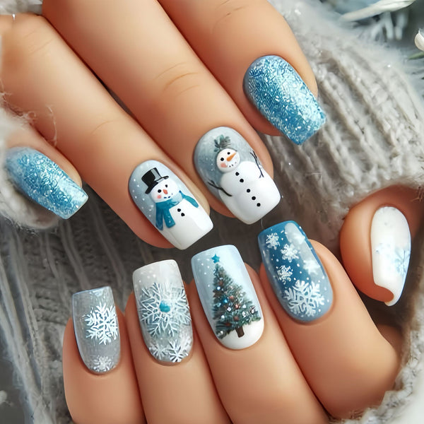 12 Sizes-24 Pcs Press On Nails Y1248