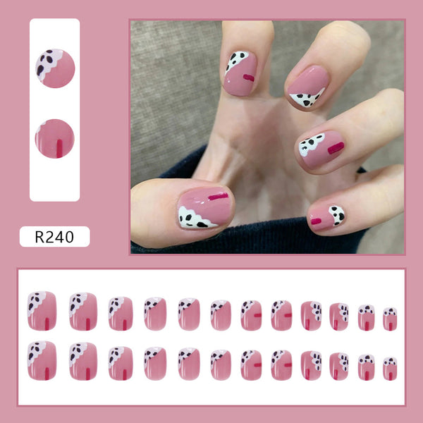12 Sizes-24 Pcs Press On Nails R201