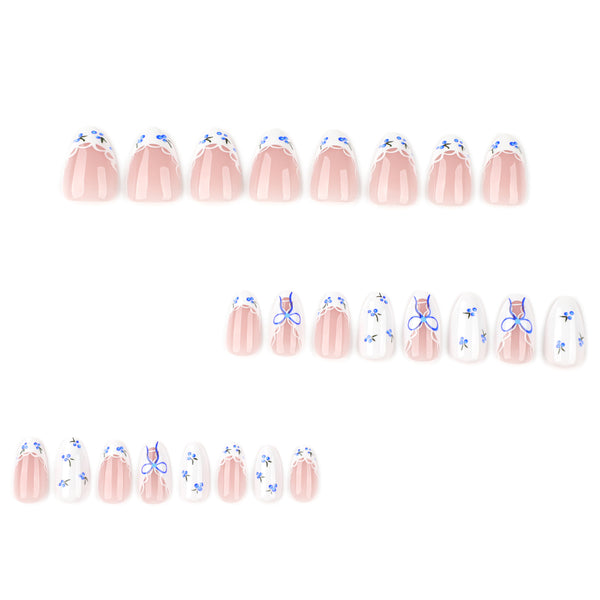 12 Sizes-24 Pcs Press On Nails JP3910