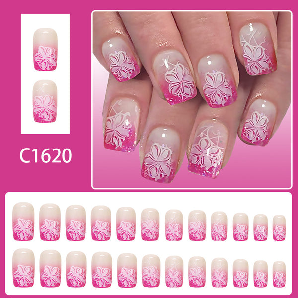 12 Sizes-24 Pcs Press On Nails C1620
