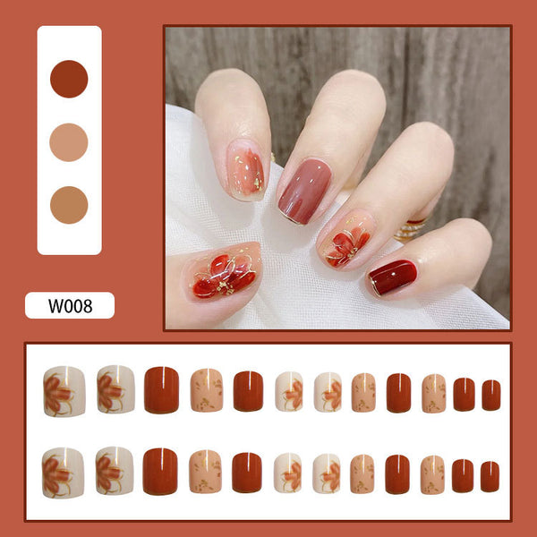 12 Sizes-24 Pcs Press On Nails W001