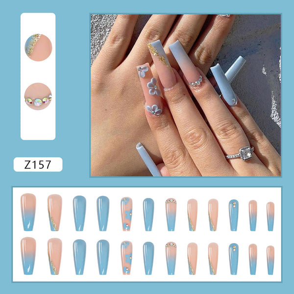 12 Sizes-24 Pcs Press On Nails Z157