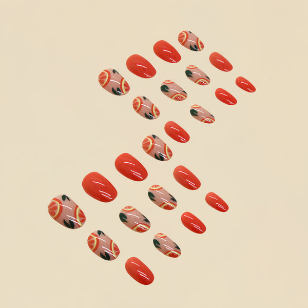12 Sizes-24 Pcs Press On Nails Y100