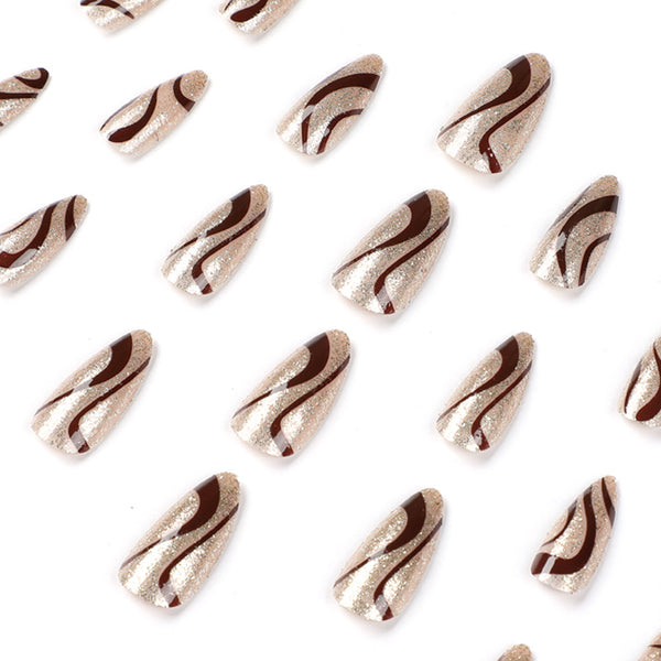12 Sizes-24 Pcs Press On Nails JP2039