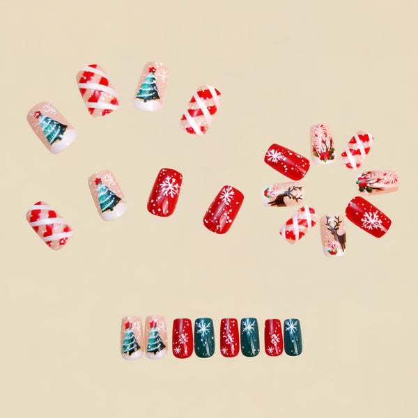 12 Sizes-24 Pcs Press On Nails Y1283