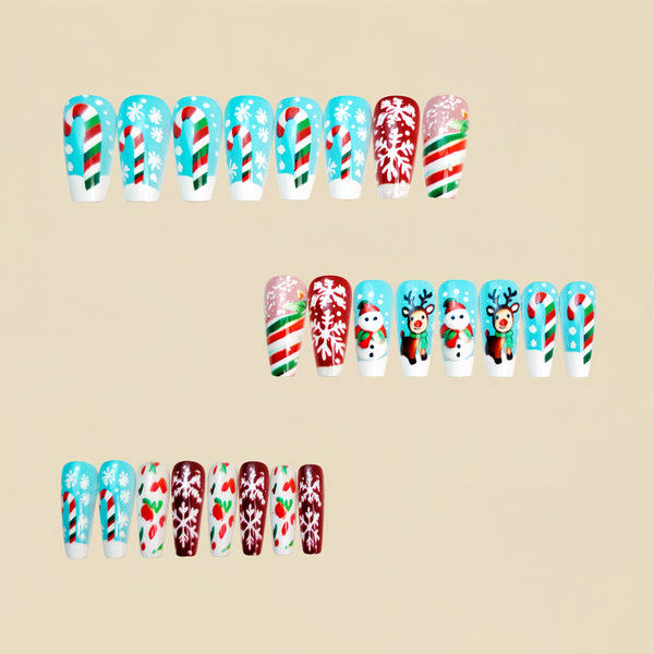 12 Sizes-24 Pcs Press On Nails Y1292