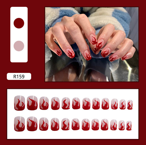12 Sizes-24 Pcs Press On Nails R121