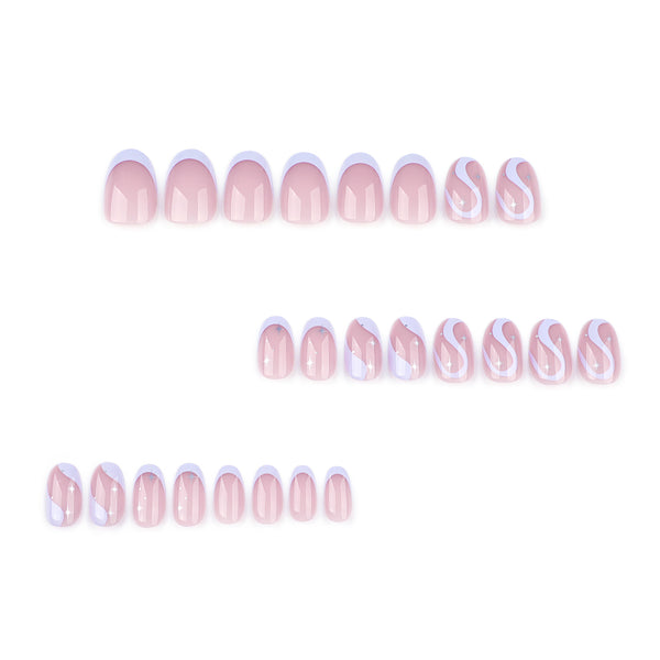 12 Sizes-24 Pcs Press On Nails JP3821