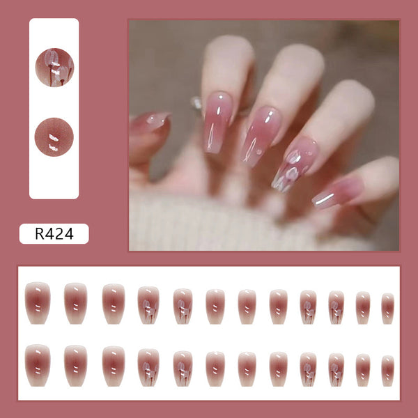 12 Sizes-24 Pcs Press On Nails R424