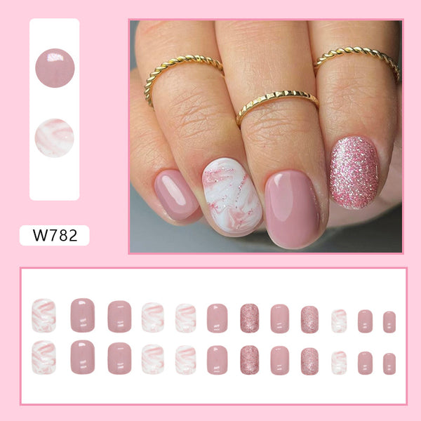 12 Sizes-24 Pcs Press On Nails W782