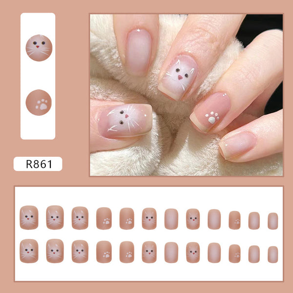 12 Sizes-24 Pcs Press On Nails R861