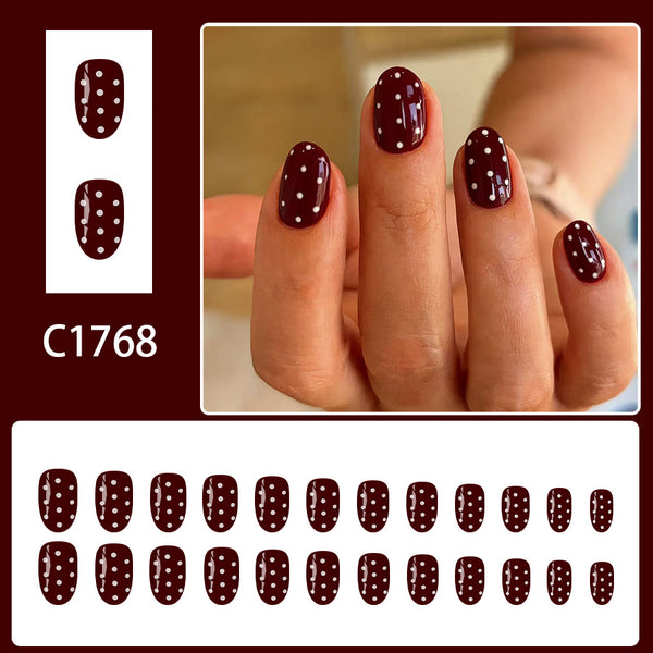 12 Sizes-24 Pcs Press On Nails C1768