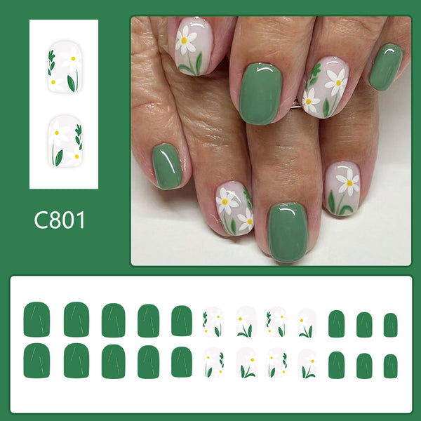 12 Sizes-24 PcsPress On Nails C801