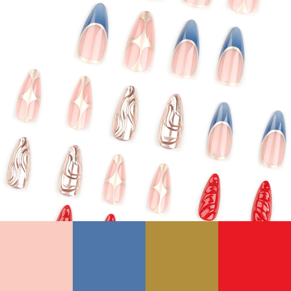 12 Sizes-24 Pcs Press On Nails JP3303
