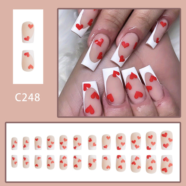 12 Sizes-24 Pcs Press On Nails C248