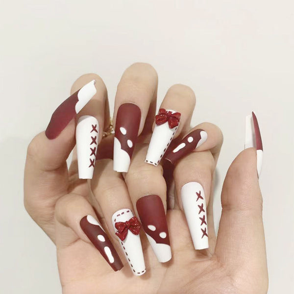 12 Sizes-24 Pcs Press On Nails JP1394