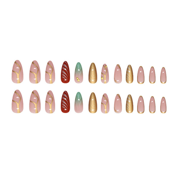 12 Sizes-24 Pcs Press On Nails Z1004