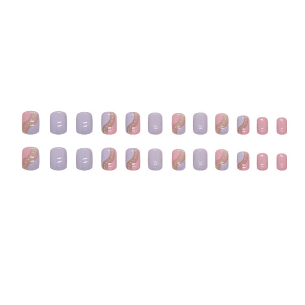 12 Sizes-24 Pcs Press On Nails W1251