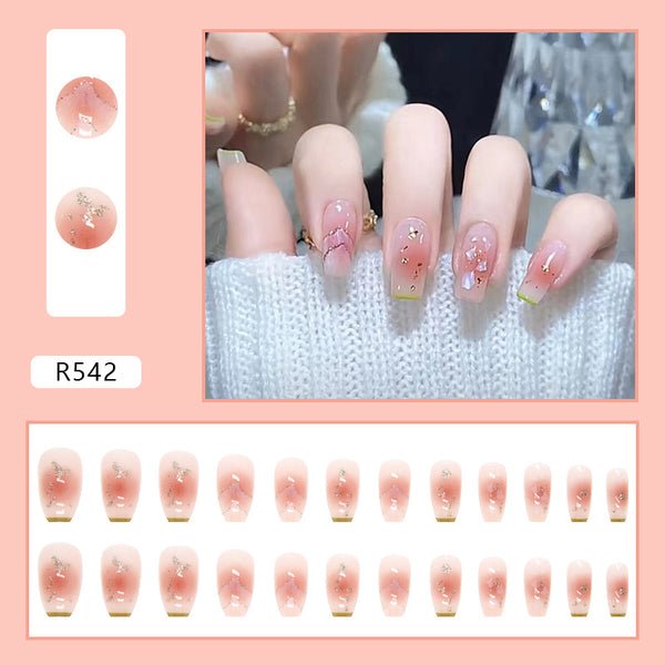 12 Sizes-24 Pcs Press On Nails R521