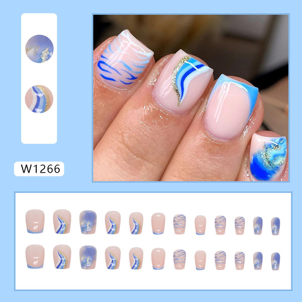 12 Sizes-24 Pcs Press On Nails W1266