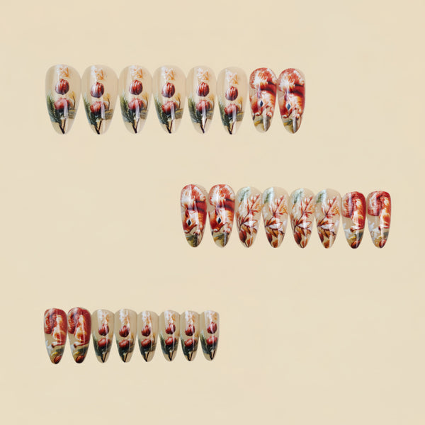 12 Sizes-24 Pcs Press On Nails Y1674