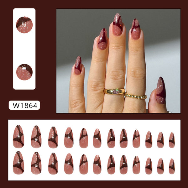 12 Sizes-24 Pcs Press On Nails W1864