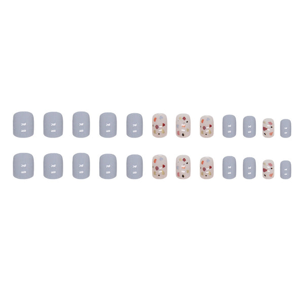 12 Sizes-24 Pcs Press On Nails W1306