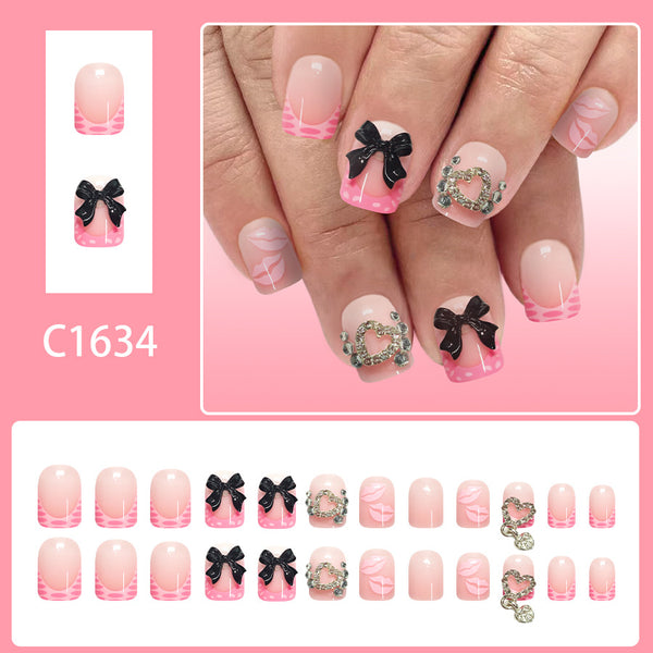 12 Sizes-24 Pcs Press On Nails C1634