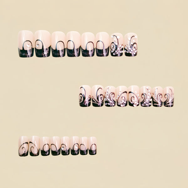 12 Sizes-24 Pcs Press On Nails Y1405