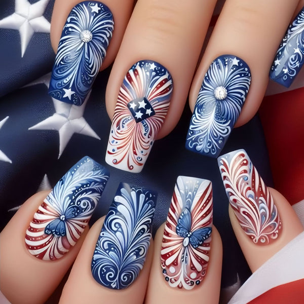 12 Sizes-24 Pcs Press On Nails Y654