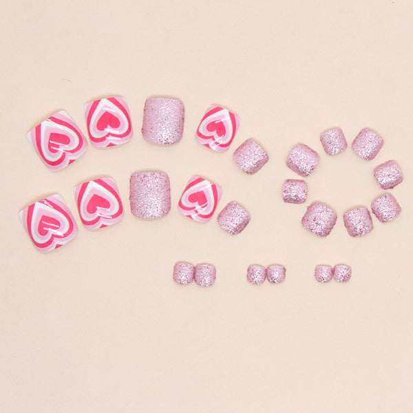 12 Sizes-24 Pcs Press On Nails F089