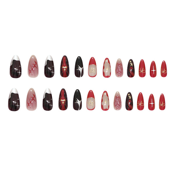 12 Sizes-24 Pcs Press On Nails W2032