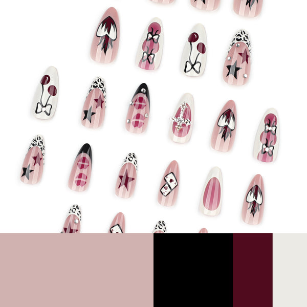 12 Sizes-24 Pcs Press On Nails JP3964