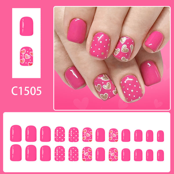 12 Sizes-24 Pcs Press On Nails C1505