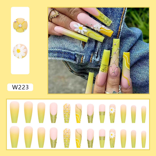 12 Sizes-24 Pcs Press On Nails W223