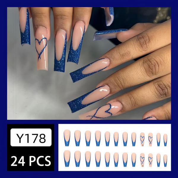 12 Sizes-24 Pcs Press On Nails Y178