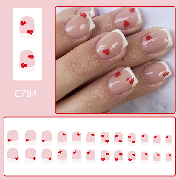 12 Sizes-24 Pcs Press On Nails C784
