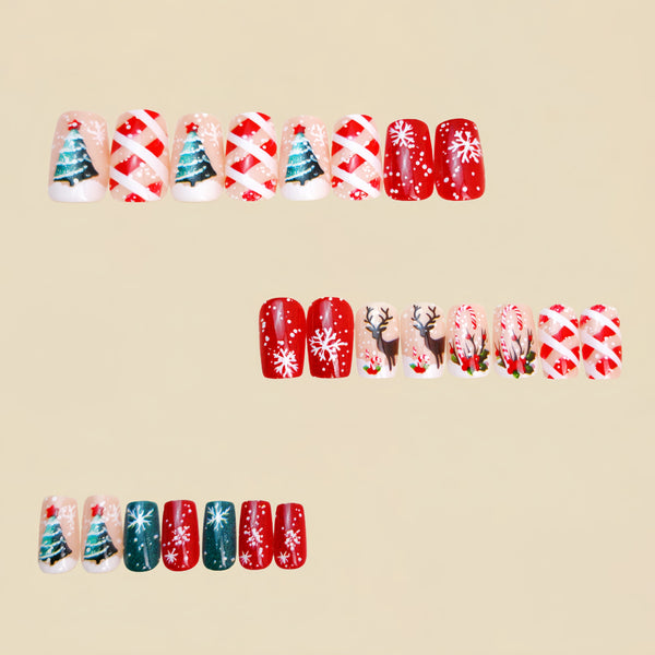12 Sizes-24 Pcs Press On Nails Y1283