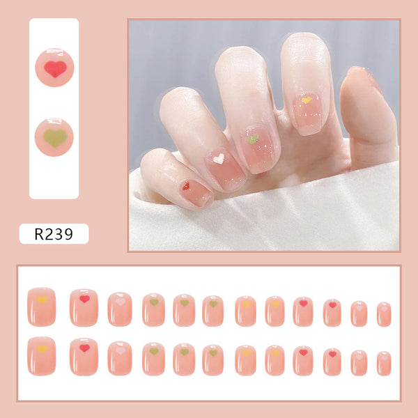 12 Sizes-24 Pcs Press On Nails R201