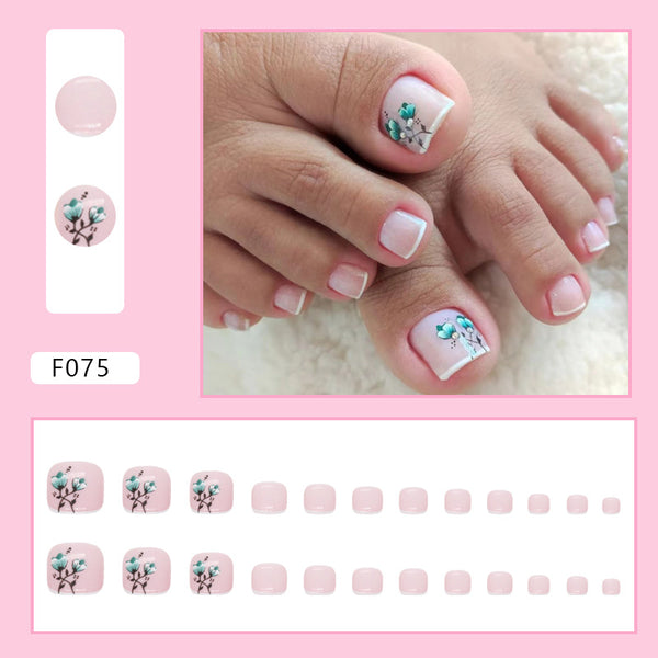 12 Sizes-24 Pcs Press On Nails F075