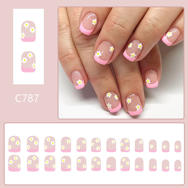 12 Sizes-24 Pcs Press On Nails C787